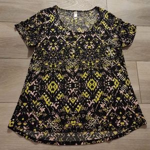 Large black/pink/limeLuLaRoe Classic T. Slinky Material